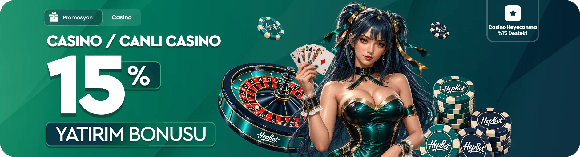 %15 Casino Yatırım Bonusu